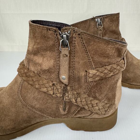 TEVA Delavina Suede Ankle Boot Women's 9 Bootie Brown Hippie Boho Biker Festival - Picture 7 of 11